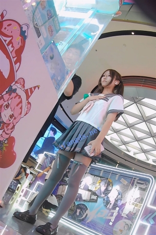 『D·D』-187-双马尾娇小萝莉，半腿灰丝，绝对领域，白窄内