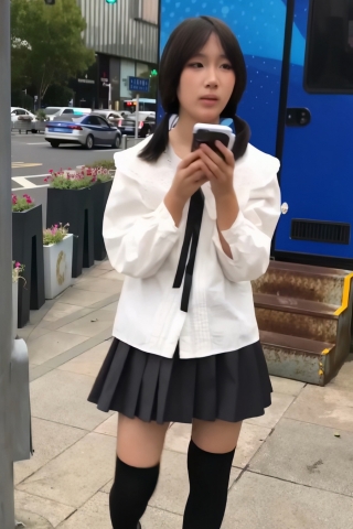 TK322-短裙过膝袜妹子纸尿裤开闪